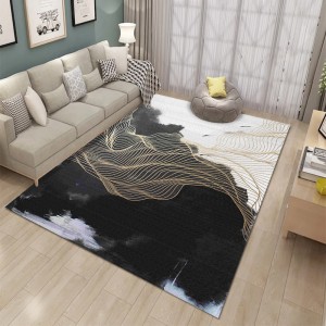 Nordic light luxury abstract ink smudged carpet bedside full