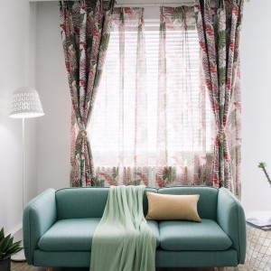 High Quality Floral Printed Voile Curtains