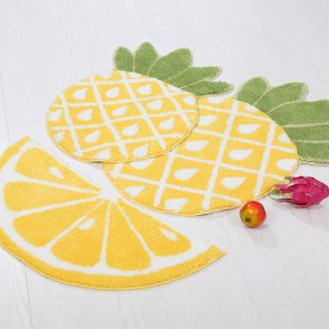 cartoon fruit soft flocking carpet absorbent non-slip mat