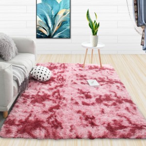Modern tie-dye carpet long wool Nordic style rectangular bedroom bedside floor mat