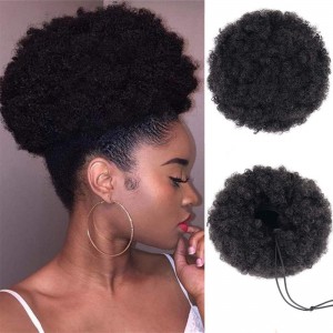 Afro black hair pack convenient simple natural fluffy curly hair bun