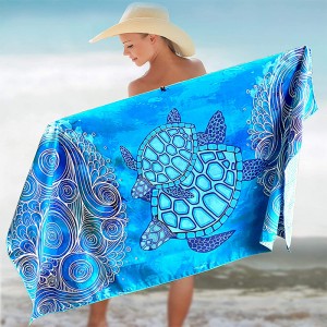 Personalised Beach Towel With Logo Custom Printed Sublimation Beach Towel oversized Sand Free microfiber beach towel