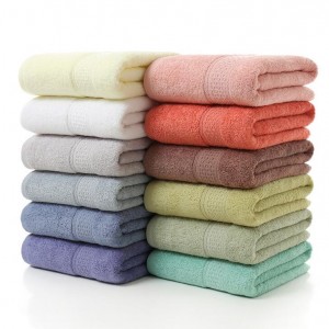 China Manufacturers Wholesale Good quality Cheap price super soft pure color luxury towels bath 100% cotton gift set