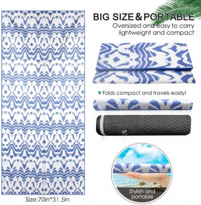 High Quality Microfiber Two Side Printed Beach Towel Quick Dry Sand Free Proof Recycled Beach Towel