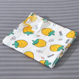 Wholesale 100% Organic Cotton Printed Newborn Fabric Wrap Blanket 4747 Baby Nursery Muslin Swaddle Blanket