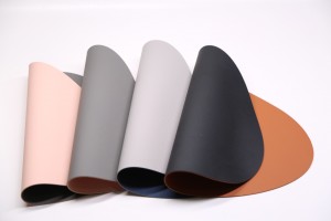 Nordic PVC Leather Chic Tableware Pad Curve Placemat Waterproof Table Mat Bowl Mat Washable Washable Irregular Place Mat