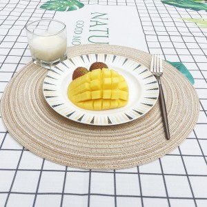 Round Cotton Dining Table Place Mats Anti-slip Woven Braided Placemat