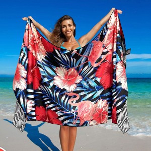 Personalised Beach Towel With Logo Custom Printed Sublimation Beach Towel oversized Sand Free microfiber beach towel