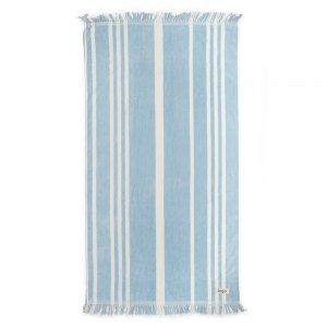 Wholesale 100% Cotton Beach Towels With Logo Custom Print Large Size Blue Stripe Beach Towels