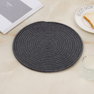 Handmade Cotton Woven Placemats Round Insulation Pads Place Mats Dining Table