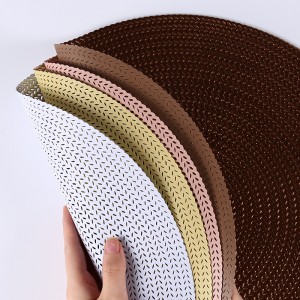 Rattan place mats good quality heat insulation braided table mat round table mats gold sliver pvc placemat