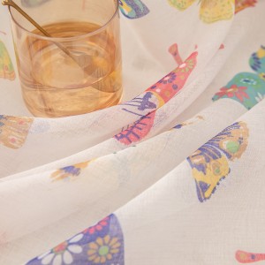 Butterfly Printed Curtain Screen Finished Curtain Yarn