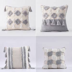 Cotton Wholesale Home Decorative Woven Throw Pillow Covers Boho Tassel Tufted Luxury Macrame Boho Pillow Covers