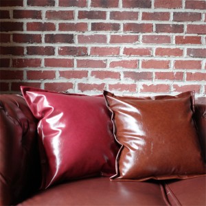 Faux Leather Sofa Pillowcase Industrial Style Bar Soft Accessories Leather Sofa Pillow
