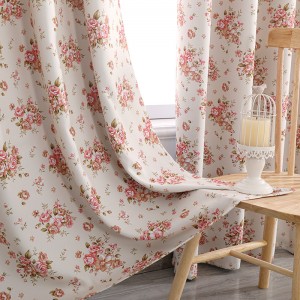 Floral Printed Window Curtain blackout curtain for hotel living room bedroom