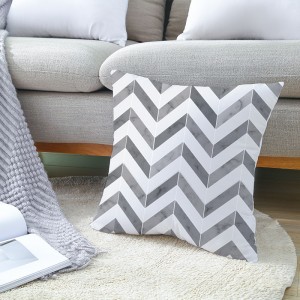 Geometric Abstract Triangle Strip Throw Pillow Covers Modern Velvet Pillow Cushion Cover