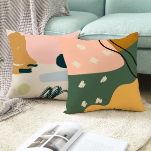 Geometric European Pillow Case Art Printing Throw Pillow Cover Abstract Cushion Cover For Home Decoration