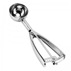 High quality kitchen tool with spring handle stainless steel ice cream spoon melon ball spoon fruit spoon