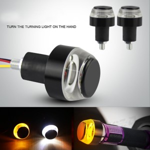 12V Motorcycle Handlebar End LED Turn Signal Light Handle Bar Grip Side Direction Light Modified Lamp Motorcycle Accessories