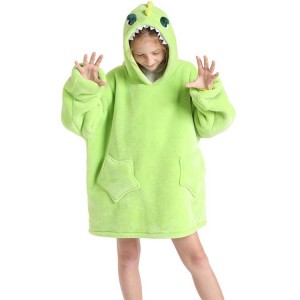 Manufacture Designer Blanket Hoodie Wearable Flannel Hoodie Blanket For Kids