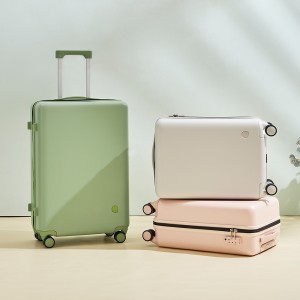 Aji luxury fashion designed aluminum trolley suitcase lightweight business travel pink luggage set on wheels