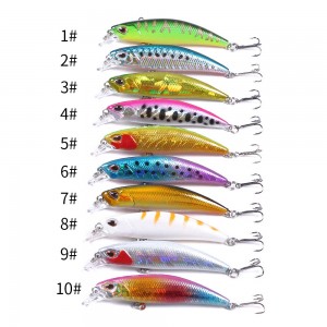 Wholesale 6cm 4.5g ABS Hard Plastic Sinking Mini Minnow Fishing Lures With 3D Eyes