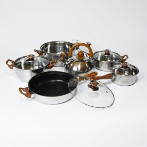 Low price 12pcs stainless steel cookware pot new type cookware set