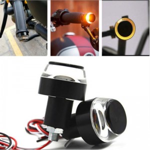 12V Motorcycle Handlebar End LED Turn Signal Light Handle Bar Grip Side Direction Light Modified Lamp Motorcycle Accessories