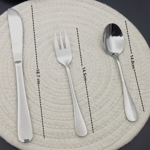 Amazon Best Selling 3pcs knife fork and spoon kids spoon and fork set Stainless Steel Flatware Set Cut