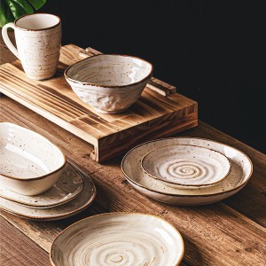 Handmade nordic tableware irregular ceramic plates sets crockery dinnerware sets porcelain dinner set