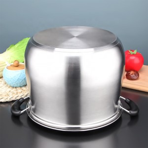 10 Liter 26CM Stainless Steel Casserole Bakelite Handle Cookware Large Tall Stock Pot With Glass Lid
