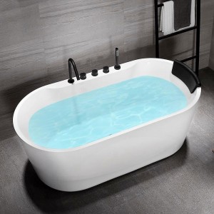 Modern simple design hotel bathroom tub best acrylic fiberglass bath soaking large oval freestanding white bathtub for adults