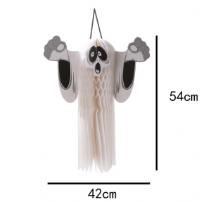 hot selling paper white ghost hanging decorations honeycomb ball halloween party supplies