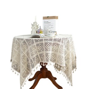 Wholesale Table Cover Lace Cotton Party White Tablecloths,Custom Round Wedding Table Cloth