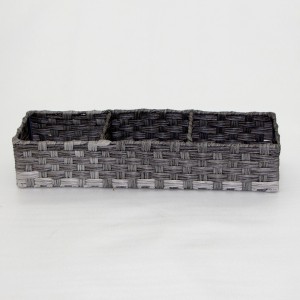 Recommend Concise and Modern Mat Woven Multi-functional Black Combined Rectangular Storage Basket