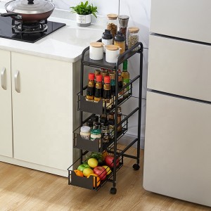 Narrow Home Kitchen Storage 4 Tiers Slim Home Kitchen Storage And Organizers Bathroom Storage Organizer With Wheels