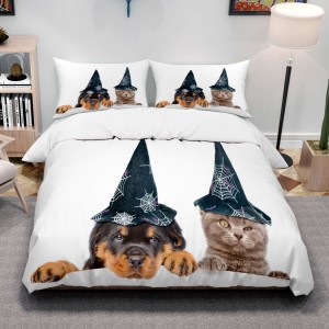 Wholesale Halloween Theme Pattern Bed sheets Sets Bedding Designers Sheets Bedding Set Cartoon Pattern Print Duvet Cover sets