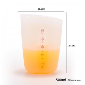 Diy food grade silicone250ML500ml wash measuring cup hand-made with scale silicone measuring cup