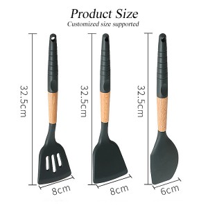 Heat Resistant Food Grade Wood Handle Silicone shovel Silicone Spatula