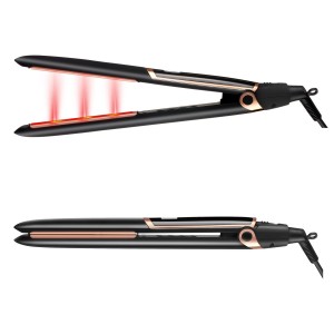 2 in 1 Infrared Hair Straightener Fast Heat MCH LCD Display Electric Ceramic Flat Iron Curl and straight beauty care tools
