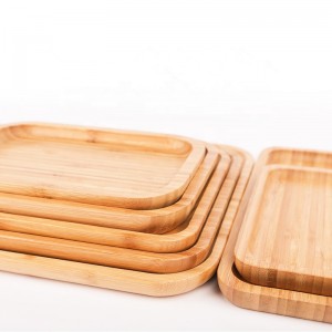 Luxury eco-friendly reusable biodegradable custom kids bamboo wood baby food dinner plates bamboo tray set dinnerware