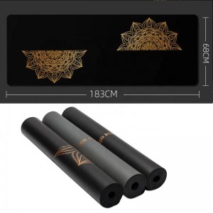 Custom Printed Exercise Fitness Mat Gym Mat Eco Friendly Non Slip Gold Printing 4mm PU Natural Rubber Yoga Mat Wholesale