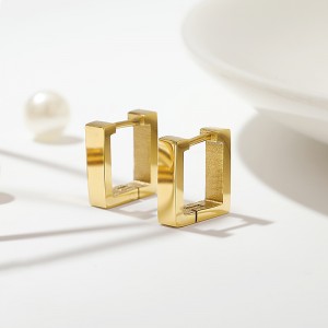 2 Sizes Square Chunky Hoop Earrings Huggies Gold Plated Earrings for Women Hip Hop Korean Minimalist Stainless Steel Jewelry Hot