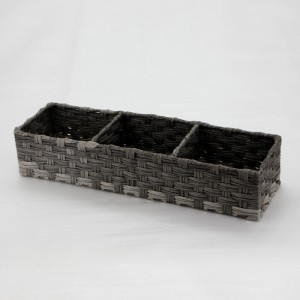 Recommend Concise and Modern Mat Woven Multi-functional Black Combined Rectangular Storage Basket