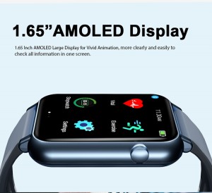 J-Style High Accuracy Real SpO2 Blood Pressure sleep monitor 1.65” super amoled display smart watches new arrivals 2022