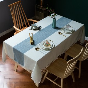 Home Decor Anti Wrinkle Cotton Linen Table Cloth Cover for Kitchen Dining Room