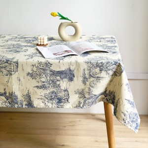 Amazon blockprint cotton ins french Tischdecke farmhouse Nappe pastoral Mantel linen coral table cloths toile de jouy tablecloth