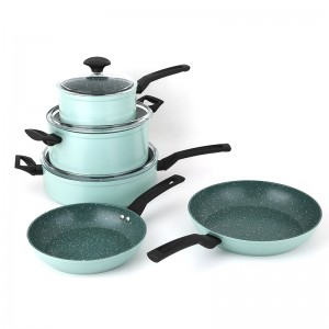 5pcs High Quality Coating Pots And Pan Cooking Pot Set Nonstick Cookware Sets Aluminumnon Die Cast Cookware