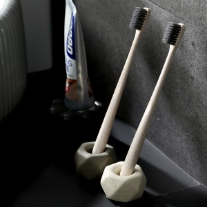 Hot Sale factory made wholesale Mildewproof ceramic tooth brush holder stand mini bathroom accessories