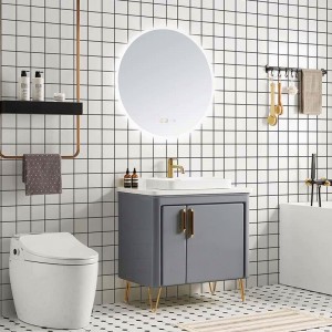 Italian Washbasin Cabinet Design Bathroom equipment white color Bathroom Vanity units small with mirror